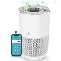 DH Lifelabs | Sciaire Essential Air Purifier | Ions Actively Clean Deodorize Air | Eliminates 99.9% of Bacteria Viruses | H13 HEPA Filter for Allergies | 95 Sq Metres Bedroom Home | Wi-Fi | White