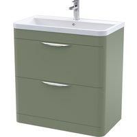 Green Floor Standing Bathroom Vanity Basin Unit - 800mm