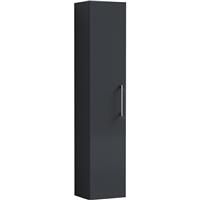 Nuie Athena Single Door Wall Hung Tall Unit 300mm Soft in Black MFC