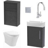 Hudson Reed Juno Wall Hung 440Mm Wc & Tap Graphite Grey