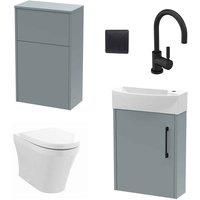 Hudson Reed Juno Wall Hung 440Mm Wc & Tap Coastal Grey