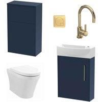 Hudson Reed Juno Wall Hung 440Mm Wc & Tap Electric Blue