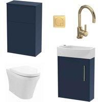 Hudson Reed Juno Wall Hung 440Mm Wc & Tap Electric Blue