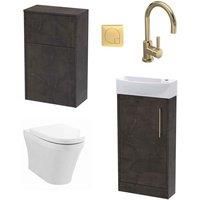 Hudson Reed Juno Floor Standing 440Mm Wc & Tap Metallic Slate