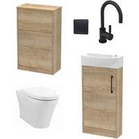 Hudson Reed Juno Floor Standing 440Mm Wc & Tap Autumn Oak