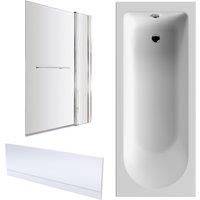 Round 1700x700 Shower Bath Set - Panel & Screen & Fixed Panel
