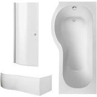Nuie 1700 P-bath, Panel & Chrome Screen Lh