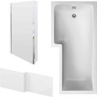 Nuie 1700 Sq Bath, Panel & Chrome Screen Lh