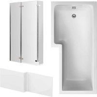 Nuie 1700 Sq Bath Panel & Chrome Screen Lh