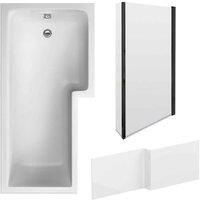Nuie 1700 Sq Bath Panel & Black Screen Rh
