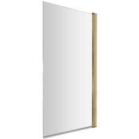 Nuie Pacific Straight Glass Hinged Bath Screen Clear 1,430mm H X 790mm W