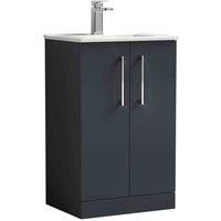 Nuie Arno 500mm Free-standing Standard Single Vanity Unit Satin Anthracite 815mm H X 500mm W X 390mm D