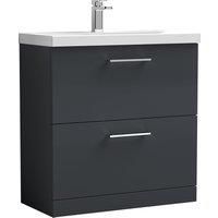 nuie Arno 800mm Floor Standing 2 Drawer Vanity & Basin 1 - Soft Black, Black