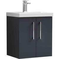 nuie Arno 500mm Wall Hung 2 Door Vanity & Basin 3 - Soft Black