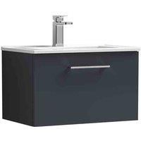 Nuie Arno 600mm Wall Mounted Single Vanity Satin Anthracite 374mm H X 600mm W X 390mm D
