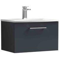 nuie Arno 600mm Wall Hung 1 Drawer Vanity & Basin 4 - Soft Black