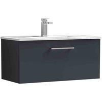 nuie Arno 800mm Wall Hung 1 Drawer Vanity & Basin 2 - Soft Black