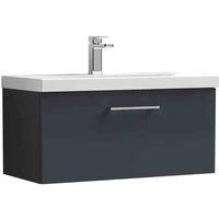 nuie Arno 800mm Wall Hung 1 Drawer Vanity & Basin 3 - Soft Black