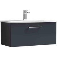 nuie Arno 800mm Wall Hung 1 Drawer Vanity & Basin 4 - Soft Black