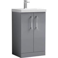 Nuie Arno 510mm Free-standing Standard Single Vanity brown/white 84.0 H x 51.0 W x 39.0 D cm
