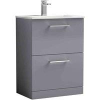 Nuie Arno 600mm Single Vanity Satin Grey 815mm H X 600mm W X 390mm D