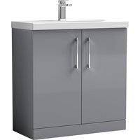 nuie Arno 800mm Floor Standing 2 Door Vanity & Basin 1 - Satin Grey