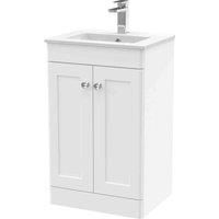 Nuie Classique Floor Standing 2-Door Vanity Unit with Basin-2 500mm Wide - Satin