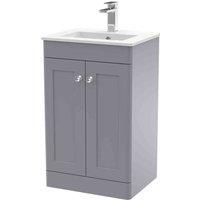Nuie Classique 500mm Floorstanding Satin Grey Vanity Unit Minimalist Basin Unit