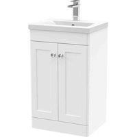 Nuie Classique Floor Standing 2-Door Vanity Unit with Basin-1 500mm Wide - Satin