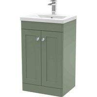 nuie 500mm Floor Standing 2 Door Vanity & Basin 1 - Satin Green