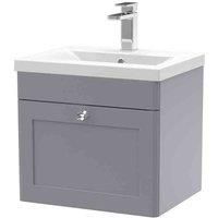 nuie 500mm Wall Hung 1 Drawer Vanity & Basin 1 - Satin Grey