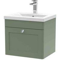 nuie 500mm Wall Hung 1 Drawer Vanity & Basin 1 - Satin Green