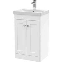 Nuie Classique Floor Standing 2-Door Vanity Unit with Basin-3 500mm Wide - Satin