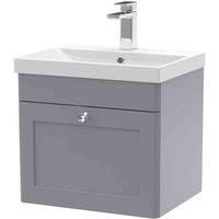 nuie 500mm Wall Hung 1 Drawer Vanity & Basin 3 - Satin Grey