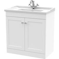 Nuie Classique Floor Standing 2-Door Vanity Unit with Traditional Basin 800mm Wi