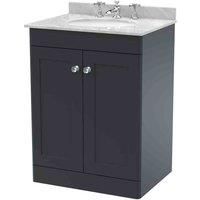 Nuie Classique Floor Standing 2-Door Vanity Unit with 3TH Grey Marble Top Basin