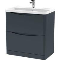 Floor Standing 2 Drawer Vanity Basin Unit with Polymarble Basin - Choice of Size