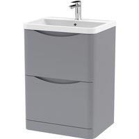Floor Standing 2 Drawer Vanity Basin Unit with Polymarble Basin - Choice of Size