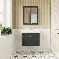 Traditional Wall Hung 1 Drawer Vanity Unit + 1 Tap Hole Fireclay Basin Balterley