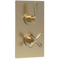 Nuie Aztec Thermostatic Concealed Shower Valve with Diverter Dual Handle - Brush