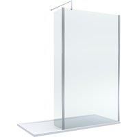 Balterley 8mm Glass Wetroom Screen & Return Chrome & Tray 1700 x 700mm in Silver