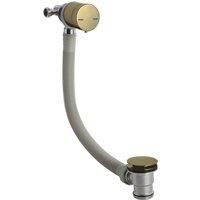 Freeflow Bath Filler Overflow with Waste Plug Brushed Brass Modern Gold Trap