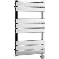 Nuie Flat Panel Electric Towel Rail 840mm H x 500mm W - Chrome