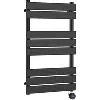 nuie Electric Flat Towel Rail 8 Bars 840x500 - Anthracite, Grey
