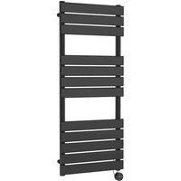 Nuie Flat Panel Electric Towel Rail 1213mm H x 500mm W - Anthracite