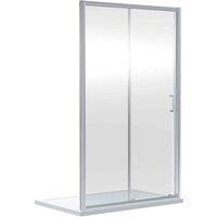 ETAL Framed Rectangular Sliding Shower Door Satin Chrome 1390mm x 1900mm (666RW)
