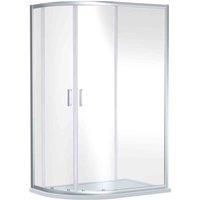 Nuie Chrome Offset Quadrant Shower Enclosure 900 x 760mm 6mm Glass No Tray/Waste