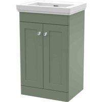 Nuie Classique Floor Standing 2-Door Vanity Unit with Basin 500mm Wide Satin Gre