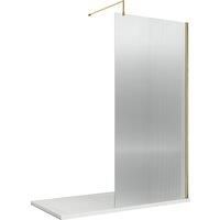 8mm Toughened Safety Glass Wetroom Screen, Support Bar - Choice of Size & Colour
