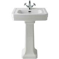 B C Designs BC Designs Victrion 540Mm Basin & Pedestal 1Th White